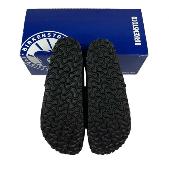 **SOLD**     Birkenstock Boston Exquisite Leather Black Blackout Men 7 Euro 40 - Picture 6 of 16